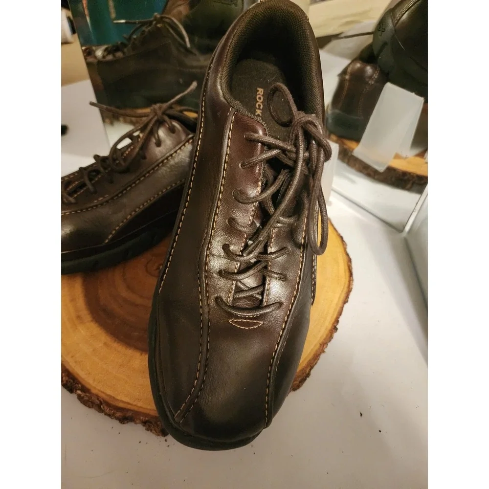 Rockford Shoes Mens 8 M‎ Brown Leather Lace Up Sneaker
